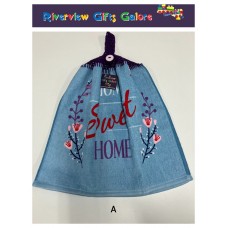 Crochet Top Hand Towel / Tea Towel - Home Sweet Home Crochet Top Hand Towel / Tea Towel - Home Sweet Home